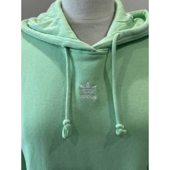 Adidas Women's XS Essential Fleece Mint Green Hoodie Sweatshirt Pullover - Picture 2 of 8